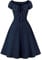 Wellwits Robe vintage pour femme avec devant plissé, Motif à pois, bleu, 40