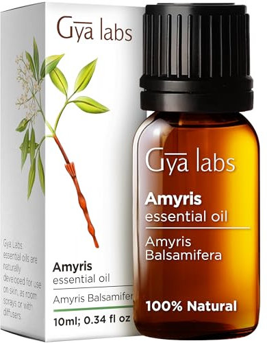 Gya Labs Amyris Ätherisches Öl - Amyris Öl Diffusor - Amyris Ätherisches Öl für Haut, Aromatherapie, Kerzen & Seifen - Warmer, erdiger & holziger Duft - 100% natürlich (10ml)