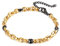 AMDXD Herren Armband aus Edelstahl, Bohnenkette Armkette Armreif Geschenk Geburtstag Valentinstag für Ihn, Länge 20cm, Gold Schwarz