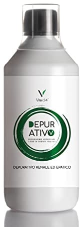 Vitae 24 Integratore Detox Depurativo V - Integratore Detox Renale ed Epatico di Origine Vegetale con Boldo, Equiseto, Melissa, Fico d’India, Rosmarino, Gramigna, Erniaria (500 ml)