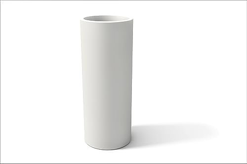 Kloris Vaso moderno Cilindrico Resina tondo Alto 70 cm mod Barocco fioriera polietilene cm 35x35x70 profondità vano cm 26. Made in Italy.