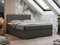 MKS MEBLE Boxspringbett 180x200, Bett 180x200 mit Matratze und Topper, Boxspringbett mit Bettkästen, Polsterbett mit Kopfteil - Lope - Dunkelgrau Kunstleder - H3