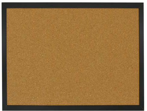 OWLKELA 40 * 30 * 1.4CM Pinnwand mit Schwarzer Holzrahmen, Pinnwand aus Kork, Pinnwand aus Kork, Memo Board - Befestigungsmaterial und Druckstifte im Lieferumfang Enthalten, Schwarzer Holzrahmen