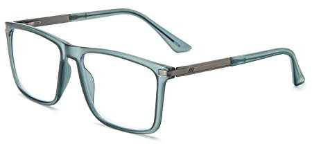 KoKoBin Lesebrille Anti-Blaulicht für Herren und Damen Blaulichtfilter Computer Lesehilfe Federscharnier Metall Vollbild Brille (Grau, 2.5, diopters)