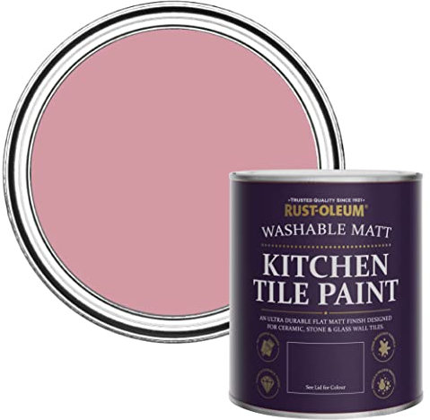 Rust-Oleum Peinture Rose Résistante à l'eau pour Faïence de Cuisine, Finition Mate - Rose Antique 750ml