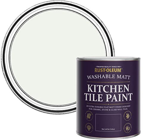 Rust-Oleum Off White water resistant Kitchen Tile Paint in Matt Finish - Steamed Milk 750ml