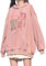 Frauen Kawaii Bunny Ear Hoodie Cute Japanese Cloth Cartoon Bear Peach Aesthetic Sweatshirt Langarm Pocket Preppy Tops Fall, rose, X-Large