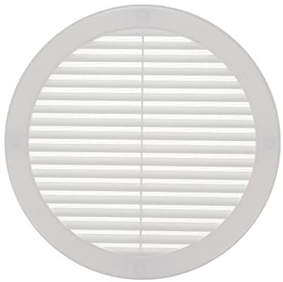 Vent Systems Ø200 mm / 8'' Inch White Soffit Vent Cover with Flange - Round Air Vent Louver - Grille Cover - Built-in Insect Screen - HVAC Vents for Bathroom, Home Office, Kitchen