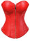Jutrisujo Leder Korsett Damen Corsage Corset Top Bustier Corsette Reißverschluss Halloween Rot 7XL