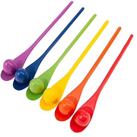delr Juego Cuchara y Huevo de Madera | Juguete de fiesta en el campo,Cucharas de Madera Huevos Juego de Equilibrio Juegos de Carreras de Relés para Niños