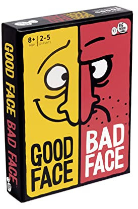 Big Potato Good Face Bad Face – Hilarious Card Game for Families & Adults | Fast-Paced Travel Game with Poker-Style Bluffing & Mystery Envelope | Easy to Learn, Fun Anywhere | Perfect Christmas Game