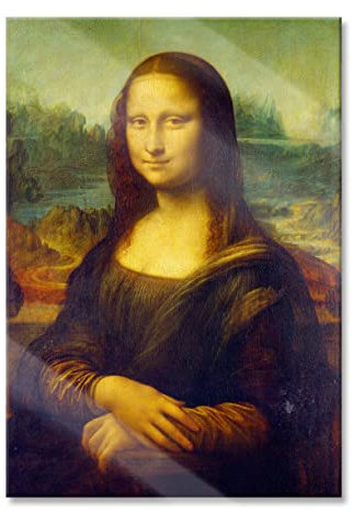 Pixxprint Glasbild, Wandbild auf Echtglas, Leonardo da Vinci - Mona Lisa, 40x60 cm, inkl. Aufhängung und Abstandshalter