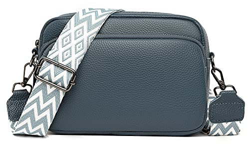 TIAASTAP Crossbody Bags for Women - Leather Handbags & Shoulder Bags with Adjustable Wide Strap Camera Cross Body Bag for Ladies Girls Travel Shopping Work Daily Use (Blue)