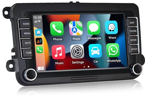 1GB+32GB CAMECHO Android 13 CarPlay Android Auto Autoradio für Golf 5 6 Polo Tiguan Caddy Skoda Passat,7 Touchscreen-Bildschirm mit GPS/Bluetooth/WiFi/USB/FM+Rückfahrkamera