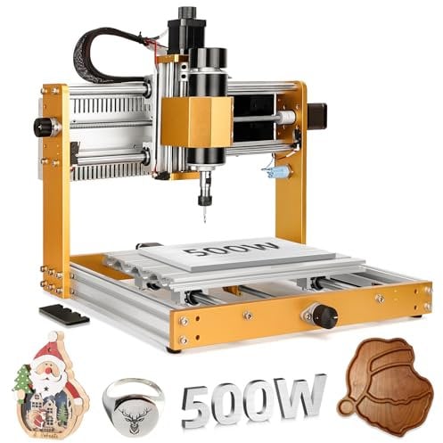 LUNYEE 3018 PRO MAX 500W Fraiseuse CNC All-Metal 3 axes Fraiseuse, interrupteurs de fin de course et arrêt d'urgence, 300 x 180 x 80 mm, zone de travail CNC pour bois, acrylique, MDF, sculpture en