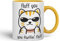 Vixar Fluff You Cat Joke Adult Ceramic Mug Coloured Mug Cup Gift Tea Coffee Christmas Office Home (G Yellow)