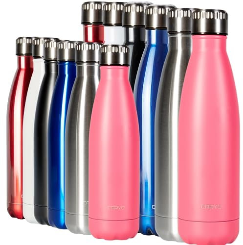 Caryo Gourde isotherme en acier inoxydable 750 ml Bouteille isotherme en métal 500 ml Bouteille d'eau en acier inoxydable 750 ml Anti-fuite