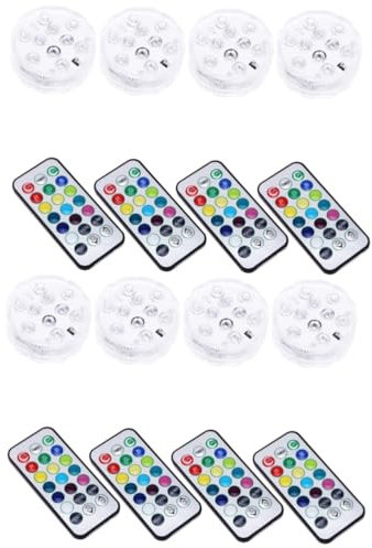 DOITOOL 8 Stk Summierbare Lichter Rgb-tauch-led-leuchten Vase Licht Aquarium Licht Unterwasserteichlicht Unterwasser-led-leuchten Summierbare Led-leuchten Unterwasserbeleuchtung Tauchen