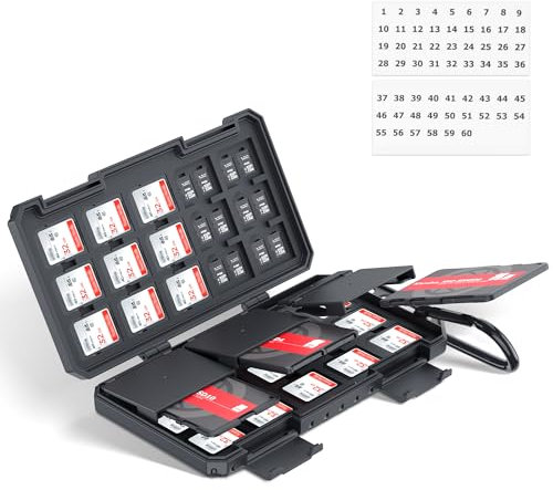 SDXC SDHC & TF Micro SD Card Holder - Case Organizer for 110 Cards (36 SD, 74 TF), Water-Resistant & Easy Carry by Brand Name