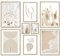 ARTFAVES® Poster Set - BEIGE SOFTNESS - mehrteilige Wanddeko Wohnzimmer & Schlafzimmer - 8 moderne Wandbilder Abstrakte Formen, Pampasgras, Blüte, beige, Meer - mit Rahmen Eiche