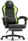 Dowinx Chaise de Gaming Racing - avec Coussin de Printemps - Ergonomique - avec Massage Lombaire - en Cuir synthétique - Dossier élargi - 150 kg - Vert Clair