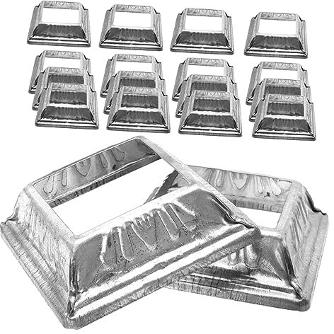 jojofuny 24pcs Split Style Post Base Decking Base Post Anchor Corrosion-Resistant Iron Accessory Cover for Railing Column Wraps