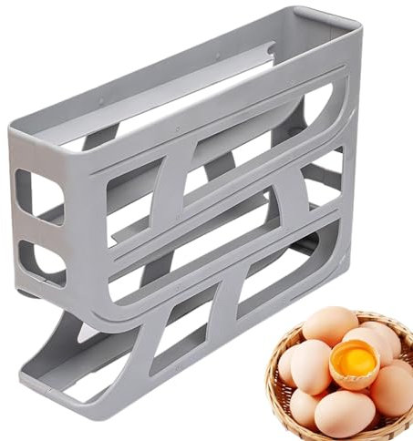 Dispenser Uova per Frigo, Porta Uova con 4 Livelli per Frigo, Dispenser Automatico per Uova per Frigo, Contenitore Salvaspazio per Uova per Frigorifero da Cucina