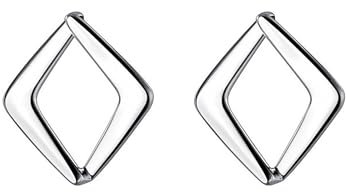 Reffeer Massive 925 Sterling Silber Hohl Ohrstecker für Frauen Ohrringe Quadratische Ohrringe Offene Ohrstecker (A-Silber)