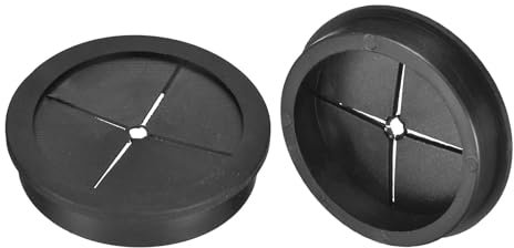 QUARKZMAN 2 Pcs Passe-Câble pour Cordon, 60mm Passe-Câble de Bureau en Caoutchouc Flexible Grommets de Fil Cache-Trou pour Bureau Organisateur de Câbles d'Ordinateur, Noir