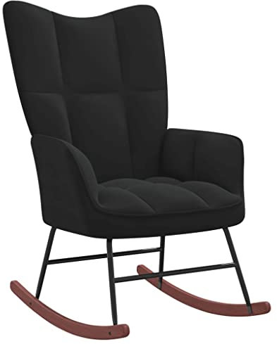Willood Wilood Schaukelstuhl Sessel Relaxsessel Schaukelsessel Wohnzimmersessel mit Schwarz Samt