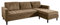 Riess Ambiente Retro Ecksofa Stockholm - 220cm - Hellbraun Cord - Federkern 3-Sitzer Couch