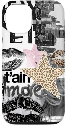 Leopard Star Disco Ball New Yorker Coquette Collage Case for iPhone 12/12 Pro