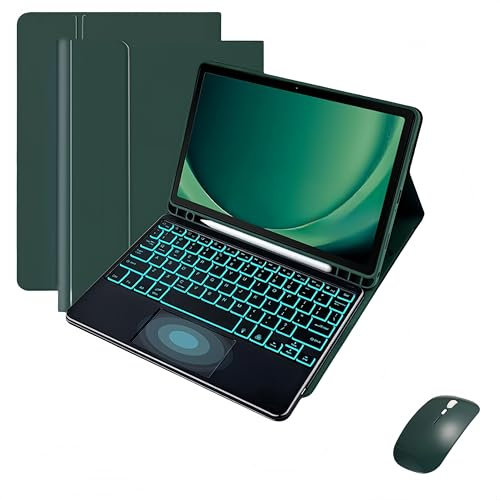 Teclado Funda para Samsung Galaxy Tab A7 10.4» 2022/2020 con Ratón, Funda Delgada con Bluetooth Desmontable 7 Colores Teclado Trackpad Retroiluminado con Soporte para S Pen