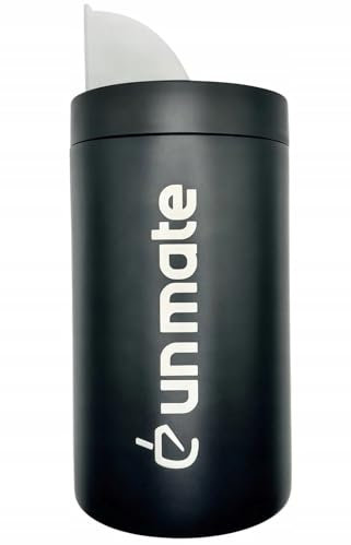 Un Mate – Yerbera Aufbewahrungsdose für Yerba Mate mit Dosierausguss, Schwarz, Edelstahl, ca. 250 g Fassungsvermögen