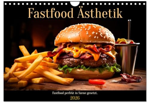 Fastfood Ästhetik (Wandkalender 2026 DIN A4 quer), CALVENDO Monatskalender: Sinnliches Fastfood: Stilvolle Genüsse, Monat für Monat. (CALVENDO Lifestyle)