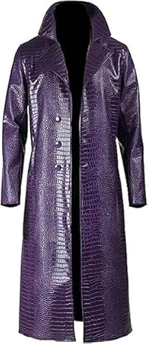 Leather Verse Jok3r - Giacca da uomo con colletto in finta pelliccia, per cosplay, costume di Halloween, taglie 2XS - 4XL