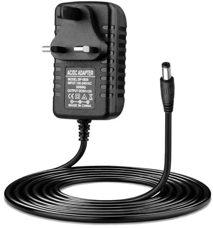 9V Power Supply, 100-240V 50/60hz AC to DC 18W with 5.5 * 2.5mm for Bike | 9V 2A Guitar Pedal Power Supply Adapter for Arduino UNO R3 Schwinn Bike A10 140 170 Effects Pedals CCTV Camera Label Makers