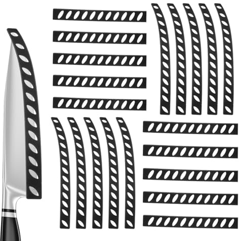 20 Pack Safety Knife Cover Sleeves Knives Edge Guard Blade Protector Kitchen Universal Knife Sheath Blade Cover for Kitchen Knives Chef Bread Utility Paring Black 2 Sizes PP Material