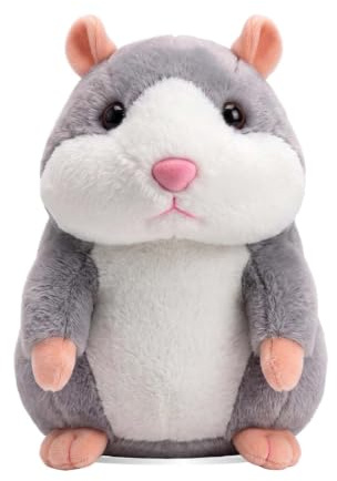 APLOS Sprechender Hamster Kuscheltier 15cm Hamster Wiederholt Plüschtier | Elektrisches Hamster Interaktives Stofftier Spielzeug Geburtstagsgeschenke für Jungen, Mädchen