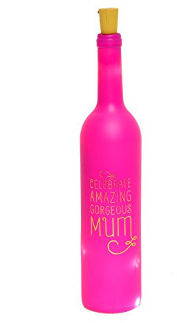 'Amazing Gorgeous Mum' LED Light UP Pink Bottle