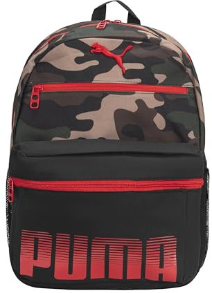 PUMA Jungen Meridian Jr. Kids Backpack Kinderrucksack, Rucksack, Rot/Camouflage, Jugend