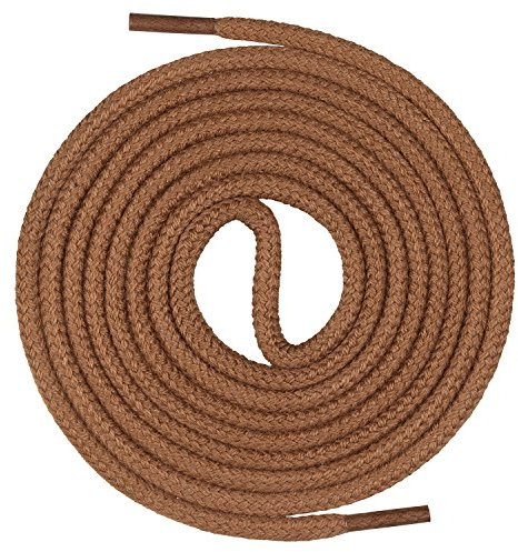 Mount Swiss runde Premium-Schnürsenkel aus 100% Baumwolle - sehr reißfest Farbe Hellbraun Länge 90cm