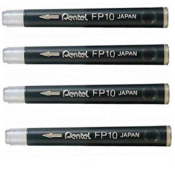 Pentel Brush Pen Refill Cartridge - Grey Ink - (Pack of 4 Cartridges)