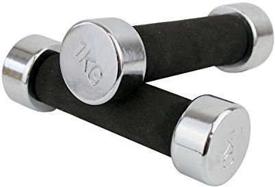 MASTER Erwachsene Kurzhantelnset 2 X 1 Kg Chromhantel 2er Set, Silber/schwarz, None, MAS4A275