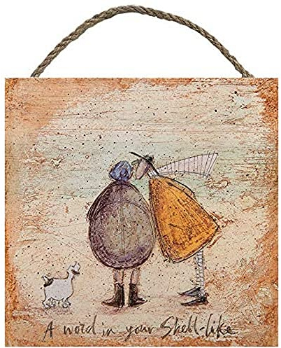 Sam Toft 'Ein Wort In Ihrer Shell Wie' Holz- Wand Kunst, 20 X 20 Cm Mehrfarbig