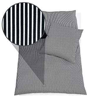 Doris Meyer Interlock-Jersey Bettwäsche Tom schwarz Kissenbezug einzeln 80x80 cm
