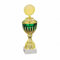 Henecka Pokal Serie Heidi, Gold-grün, mit Wunschgravur und auswählbarem Sport-Emblem, Größe 25,8 cm