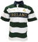 Lansdowne Irland Bottle/White/Gold gestreiftes Rugby Shirt mit kurzen Ärmeln Flaschengrün/Weiß/Goldstreifen