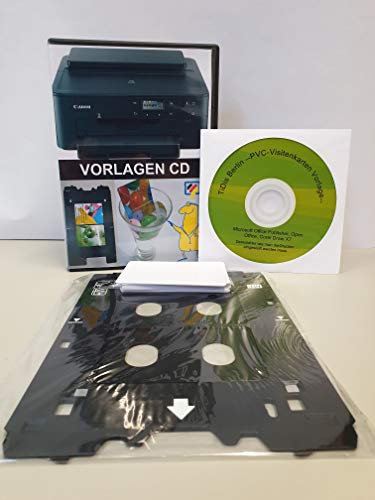 SPP345 - Kleines PVC Kartendrucker Starterpack Alles drin Kartenschublade inkl. 10 Inkjet PVC Karten und Druckvorlagen CD für Canon TS705A u.v.m.