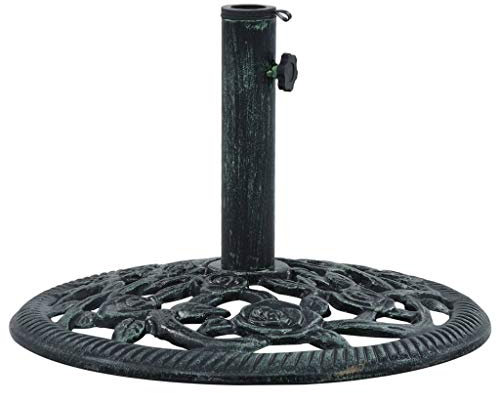 Festnight Pied de Parasol Socle de Parasol Vert 9 kg 40 cm Fonte